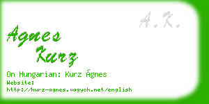 agnes kurz business card